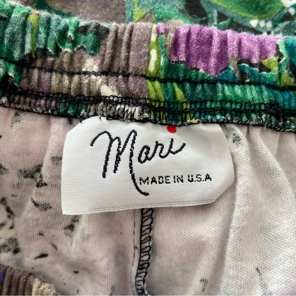 Vintage 80s Mari floral elastic mini skater skirt high waisted women’s medium - Picture 5 of 5